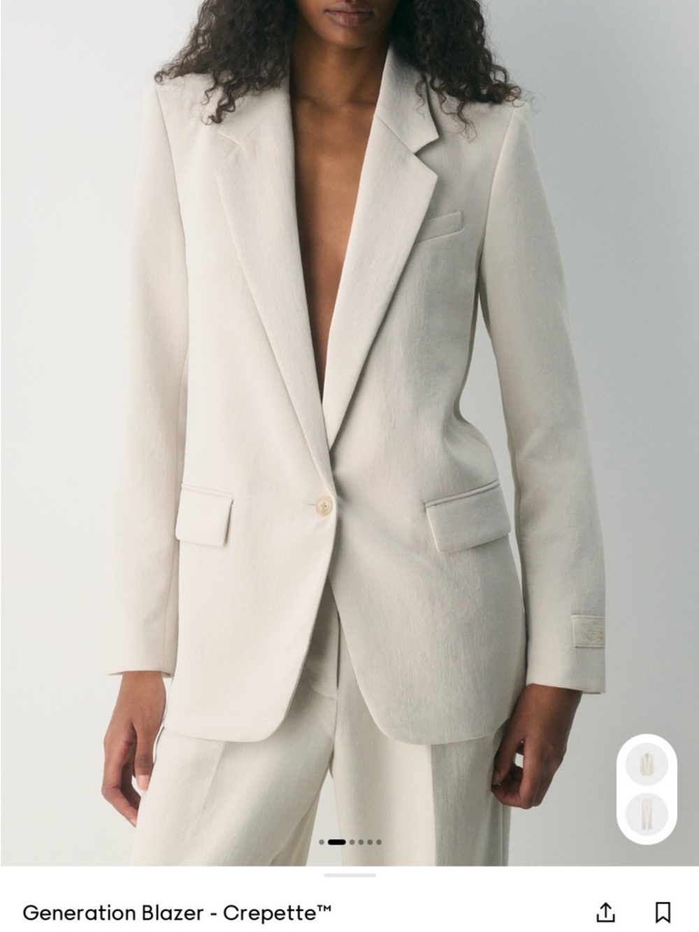 Wilfred Cream Single-Button Crepeette Blazer